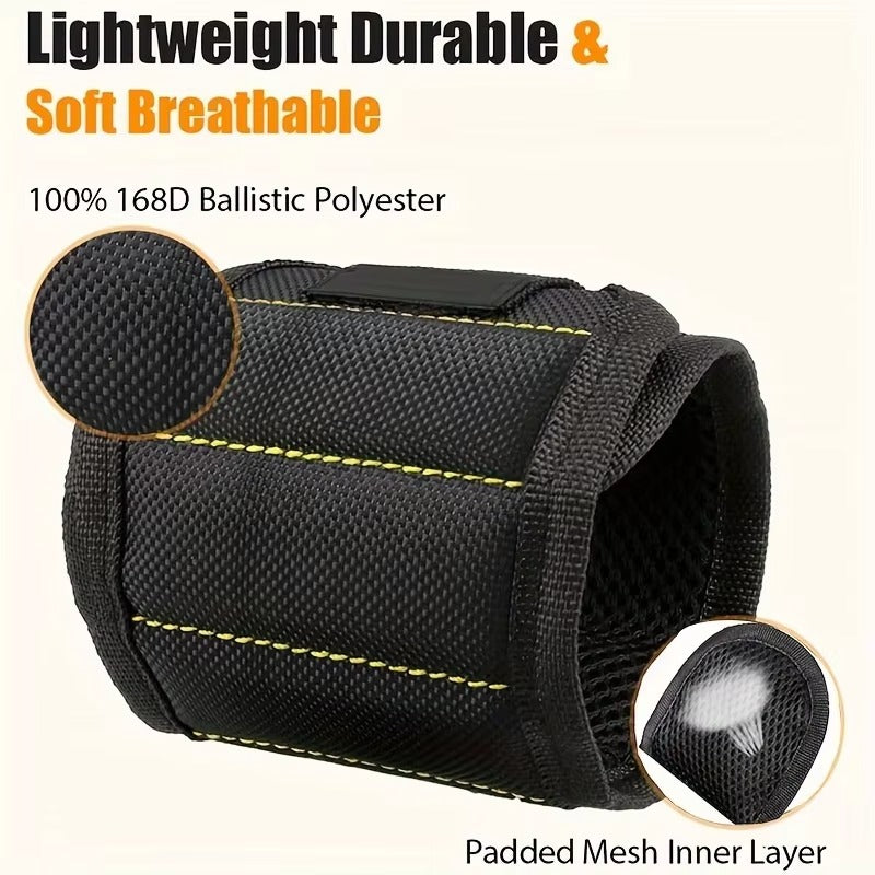 Metrixo MagGrip™ – Heavy-Duty Magnetic Wristband (15 Magnets + Double Pockets)